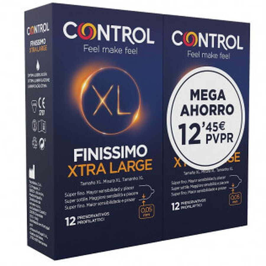 Shop Kontrolle DUPLO Presevativos Finissimo XL, 2X12 Einheiten Kontrolle DUPLO Presevativos Finissimo XL, 2X12 Einheiten