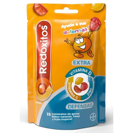 Redoxitos Extra Defensas 25 Gummis Orange-Erdbeere und tropische Früchte