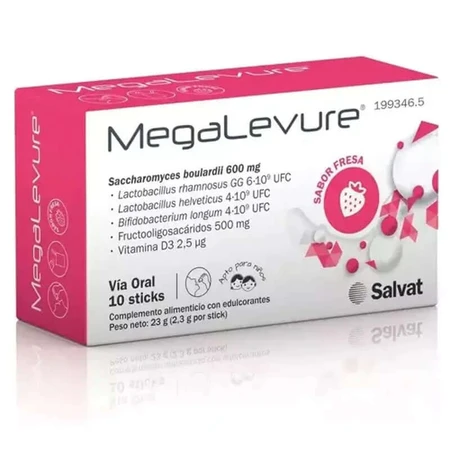 Megalevure Arôme Fraise, 10 bâtonnets