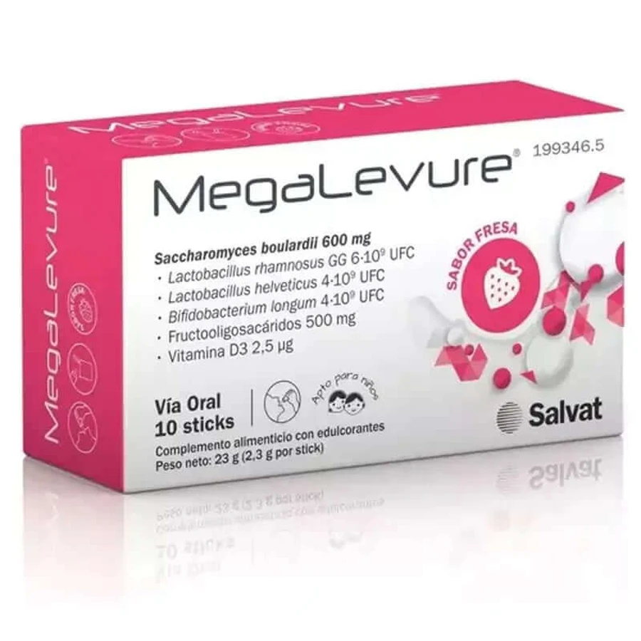 Megalevure Arôme Fraise, 10 bâtonnets