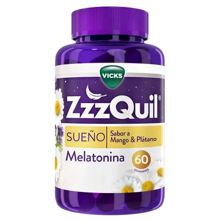 Vicks ZzzQuil Natura 60 Gummies Mango and Banana