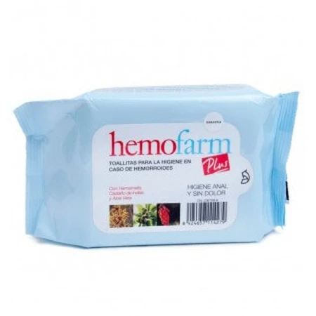 Hemofarm Plus Toallitas Higiene en Caso de Hemorroides, 60 unidades