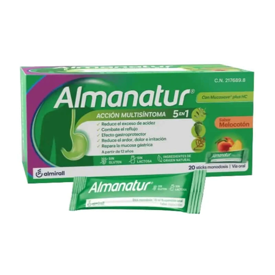 Almanatur Oral Suspension 20 Sticks 15ml Pfirsichgeschmack