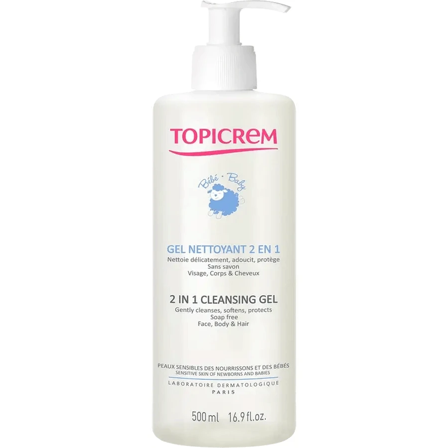 Topicrem 2 in 1 baby cleansing gel 500ml