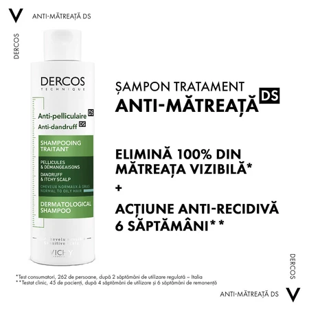 Vichy Dercos champú anticaspa pack para cabello normal y graso 2x200 ml