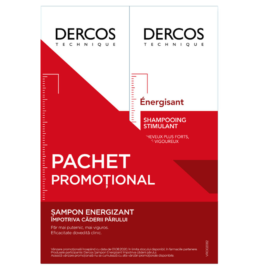Buy Vichy Dercos energizing shampoo pack, 2x200 ml Vichy Dercos energizing shampoo pack, 2x200 ml