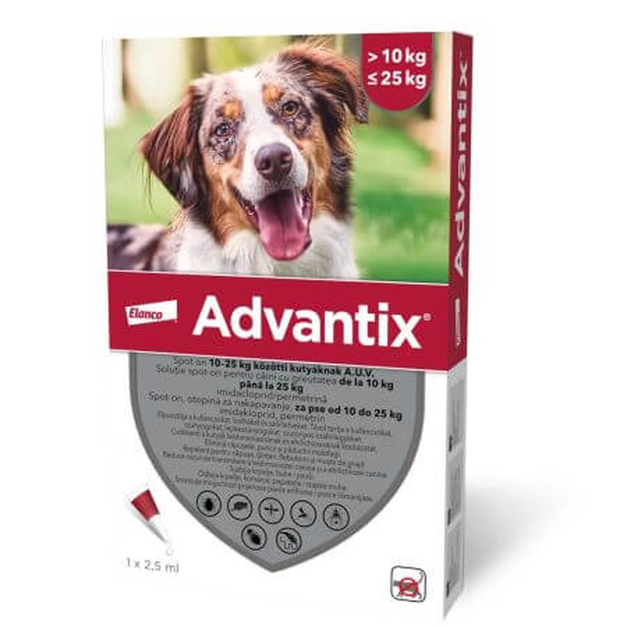 ADVANTIX PIPETAS ANTIPARASITARIAS 2,5 PERRO 10-25KG 1 PIPETA