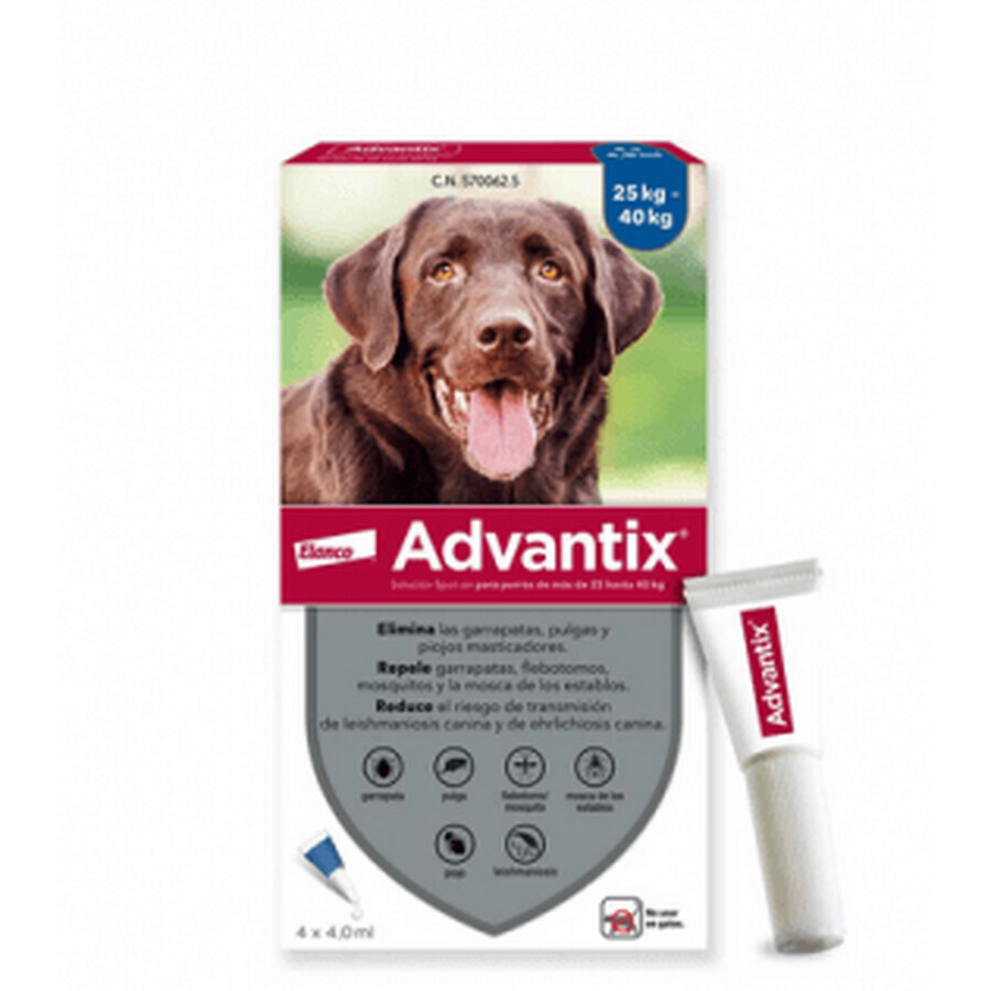 PIPETTE ANTIPARASSITARIE ADVANTIX 4,0 CANI +25KG 1 PIPETTA