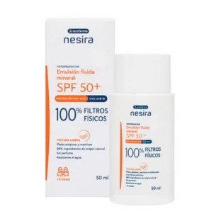 Acofarma Nesira Emulsion Fluida Solar Mineral SPF50+ , 50 ml