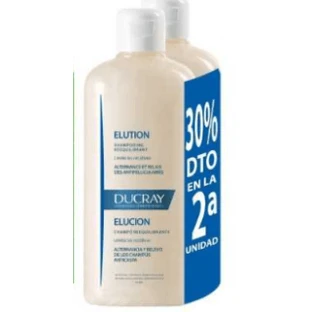 Ducray DUPLO Champú de elución para uso frecuente/sensible, 2X400ml