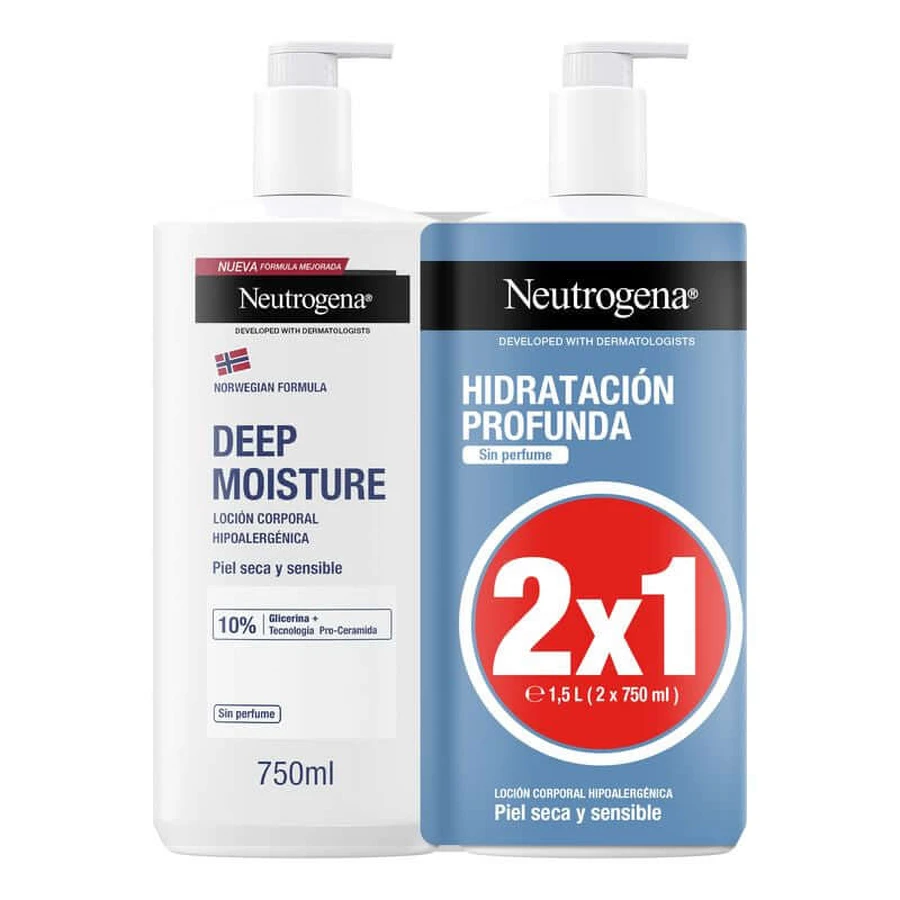 Neutrogena DUPLO Loción Hidratación Profunda Piel Sensible 2X750ml