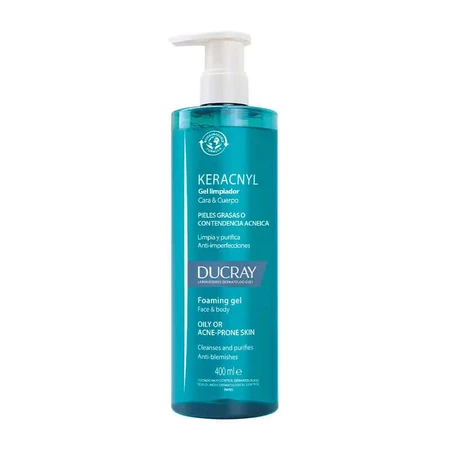 Ducray Keracnyl Reinigungsgel für Gesicht und Körper bei Akne, 400ml