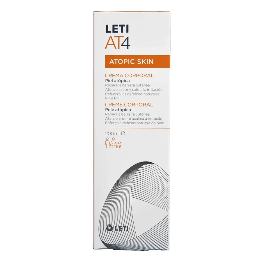 Leti AT4 Crème émolliente pour le corps pour les peaux atopiques et/ou sèches 200ml