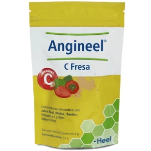 Heel Angineel C Aardbei 24 gummies met aardbeiensmaak