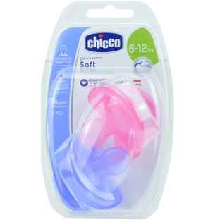 Chicco Soft Silicone Pacifier 6-12m 2 Units