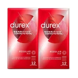 Durex DUPLO Sensitivo Contacto Total Preservativos, 2x12 unidades