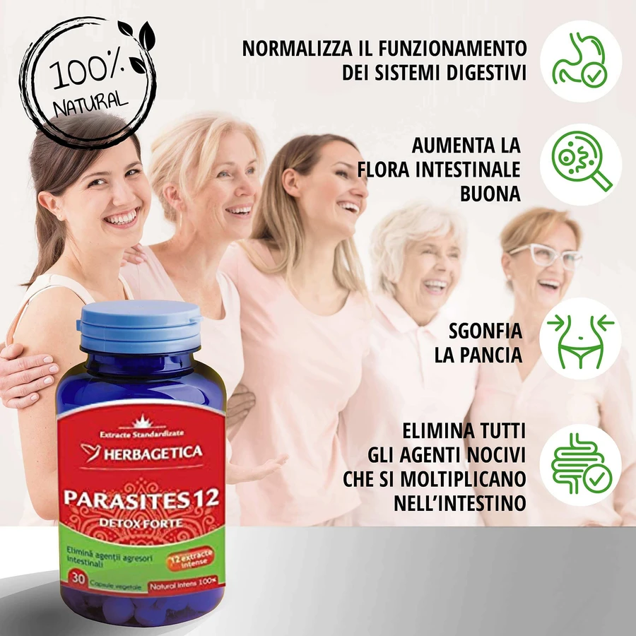 Parasites 12 Detox Forte, 60 Kapseln, Herbagetica
