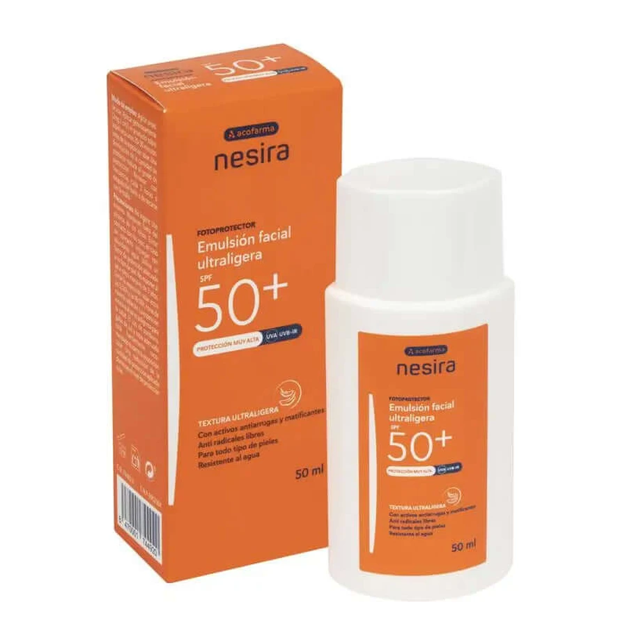 Acofarma Nesira Solar SPF 50+ Emulsión Facial Ultraligera 50 ml