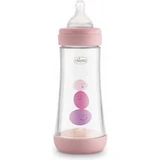 Chicco Plastic Bottle with Silicone Nipple Perfect5 Pink 4M+ Fast Flow 300 ml