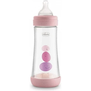Chicco Plastic Fles met Siliconen Speen Perfect5 Roze 4M+ Fast Flow 300 ml