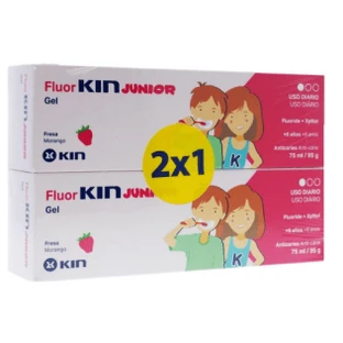 Fluor Kin DUPLO Junior Gel Fraise, 2x75 ml