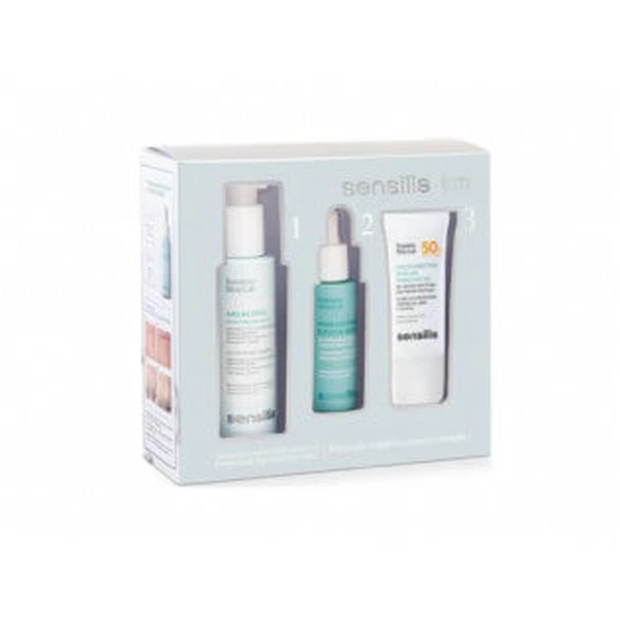 Sensilis Unvollkommenheiten und Falten Protokoll Pack Pure Age Serum 30ml+ Azelaic Peel 100ml+ Photo Pure Age 50+ 15 ml