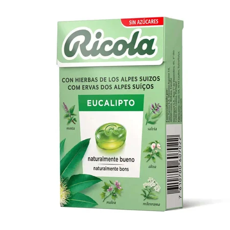 Ricola Zuckerfreies Bonbon Eukalyptus 50g
