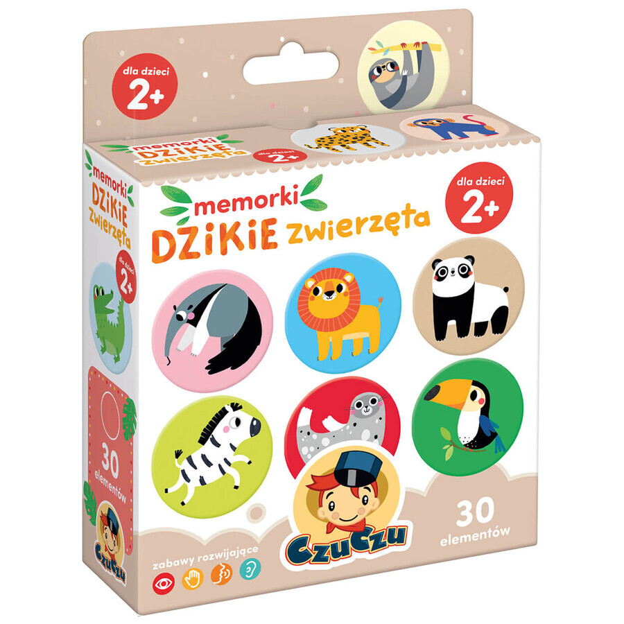 CzuCzu Wild Animal Memoriles, spel voor kinderen vanaf 2 jaar, 30 elementen