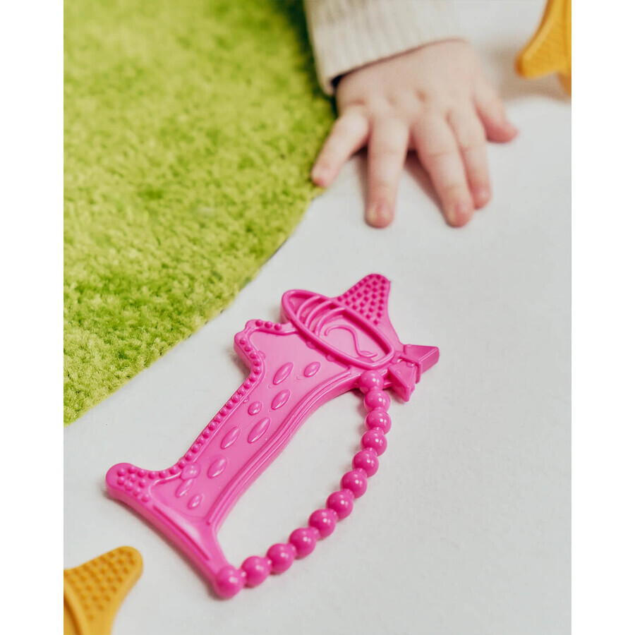 Luu Kids, dentition sensorielle, Luuie le chien, rose, après 4 mois, 1 pièce