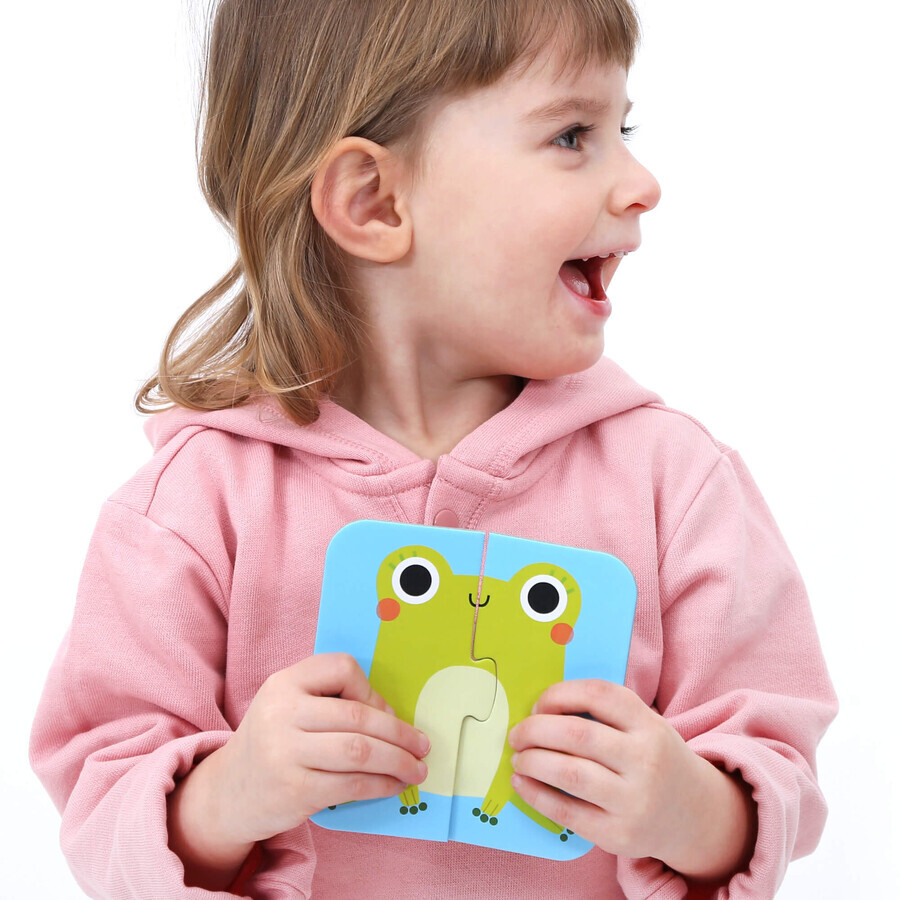 CzuCzu Impilare le metà, puzzle per bambini, da 18 mesi, Animali, 16 pezzi