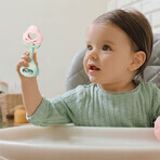 BabyOno, educational teether with a rattle, strawberry, from 3 months, 1 piece DAMAGED PACKAGE