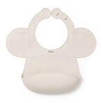BabyOno, silicone bib with adjustable clasp, beige, from 6 months, 1 piece.