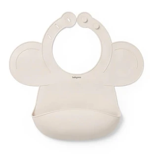 BabyOno, babero de silicona con cierre ajustable, beige, a partir de 6 meses, 1 pieza