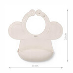 BabyOno, silicone bib with adjustable clasp, beige, from 6 months, 1 piece.