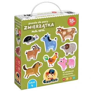 CzuCzu Puzzle do pary Zwierzątka na wsi, puzzle dla dzieci, od 18 miesiąca, 30 elementów