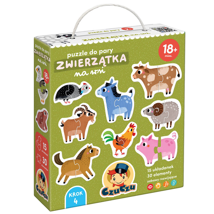 CzuCzu Pairing puzzles Animals in the countryside, puzzles for children, from 18 months, 30 elements