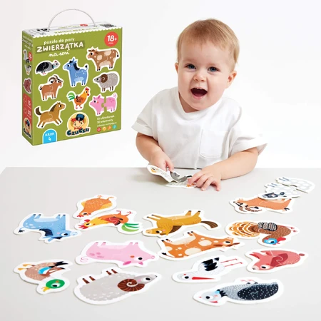 CzuCzu Puzzle cu perechi Animale din mediul rural, puzzle-uri pentru copii, de la 18 luni, 30 elemente