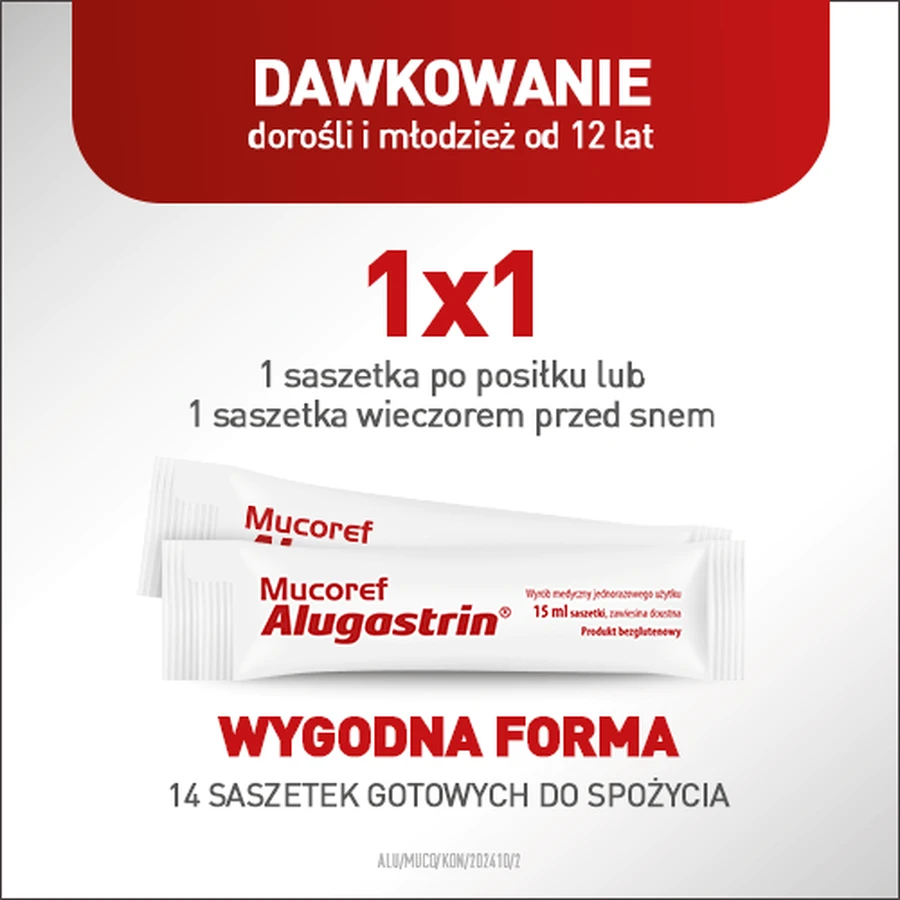 Mucoref Alugastrin, 15 ml x 14 Beutel