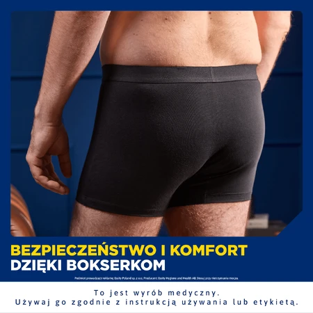 Tena Men Protective Boxer, wiederverwendbare Boxershorts für leichte Inkontinenz, schwarz, Größe XL, 1 Stück