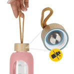 4Fizjo, borraccia in vetro con custodia in silicone, motivazionale, rosa, 750 ml