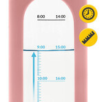 4Fizjo, borraccia in vetro con custodia in silicone, motivazionale, rosa, 750 ml