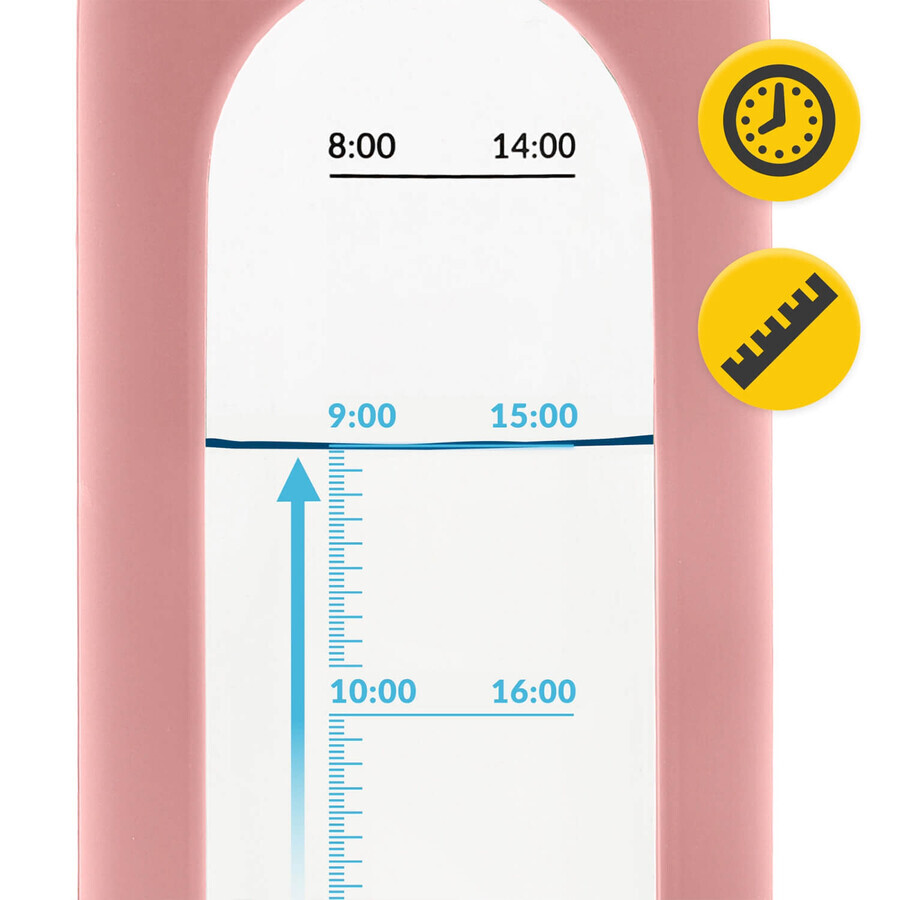 4Fizjo, borraccia in vetro con custodia in silicone, motivazionale, rosa, 750 ml