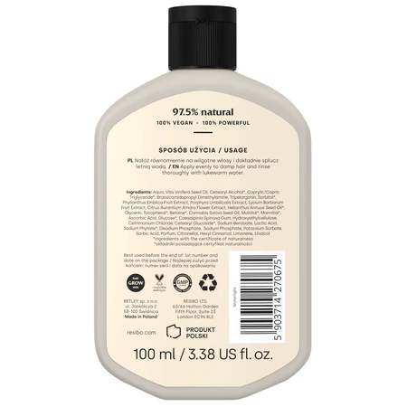 Resibo Waterlight, feuchtigkeitsspendende Pflegespülung, 100 ml