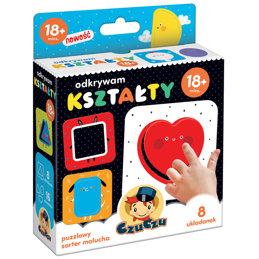 CzuCzu Entdeckung der Formen, Puzzle für Kinder, ab 18 Monaten, 16 Elemente