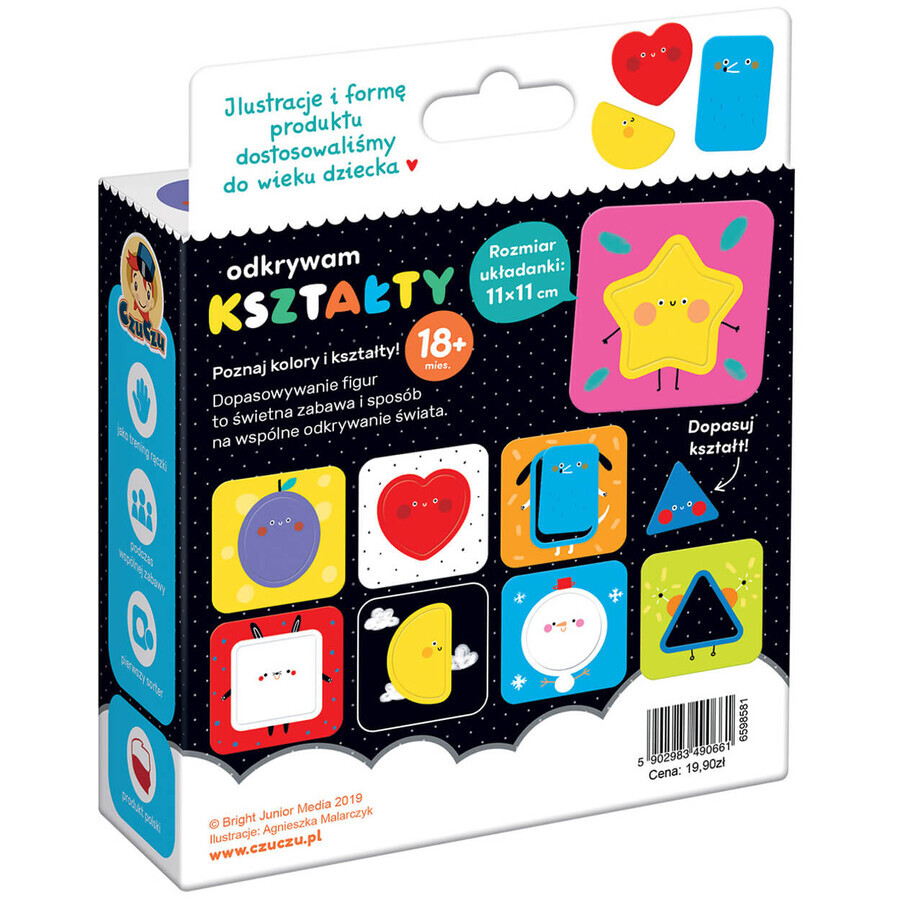 CzuCzu Entdeckung der Formen, Puzzle für Kinder, ab 18 Monaten, 16 Elemente