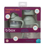B.Box, learning to drink cup, 4-in-1 set, sage, from 4 months, 240 ml B.Box, learning to drink cup, 4-in-1 set, sage, from 4 months, 240 ml