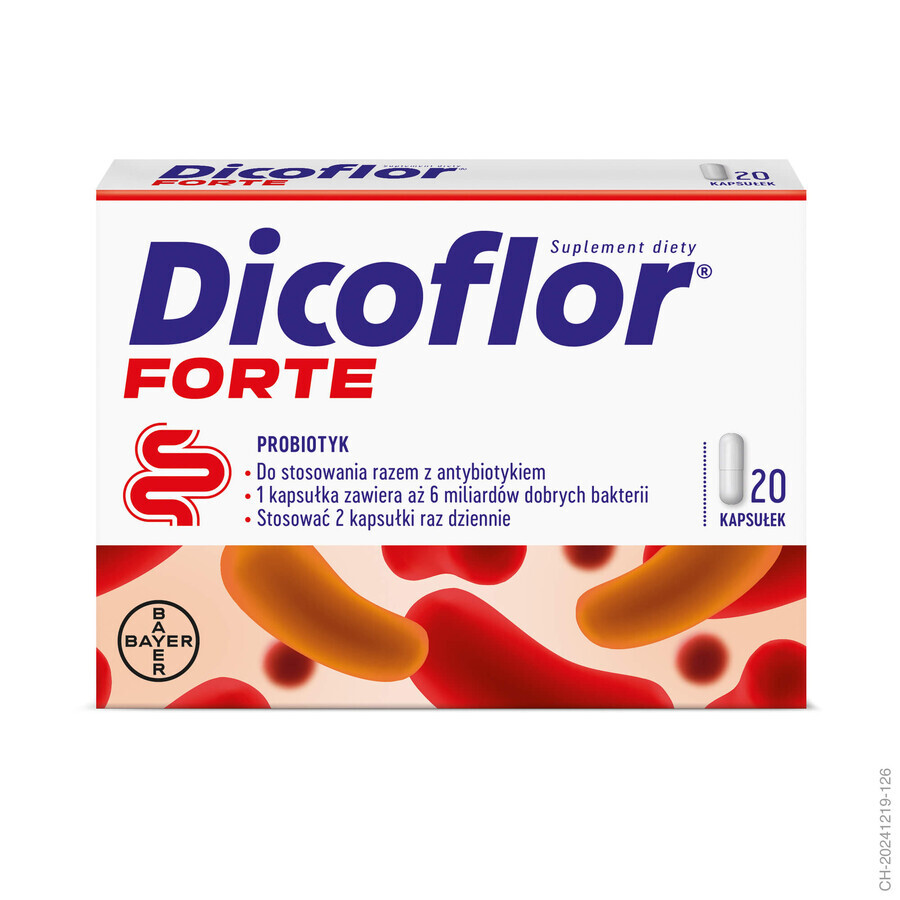 Dicoflor Forte (antes Dicoflor 6), para niños a partir de 3 años y adultos, 20 cápsulas