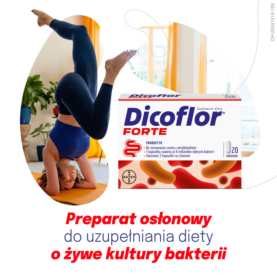 Dicoflor Forte (antes Dicoflor 6), para niños a partir de 3 años y adultos, 20 cápsulas