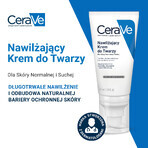 CeraVe set, hydraterende gezichtscrème met ceramiden, normale en droge huid, 52 ml + reinigende reinigingsgel met ceramiden, normale en vette huid, 236 ml