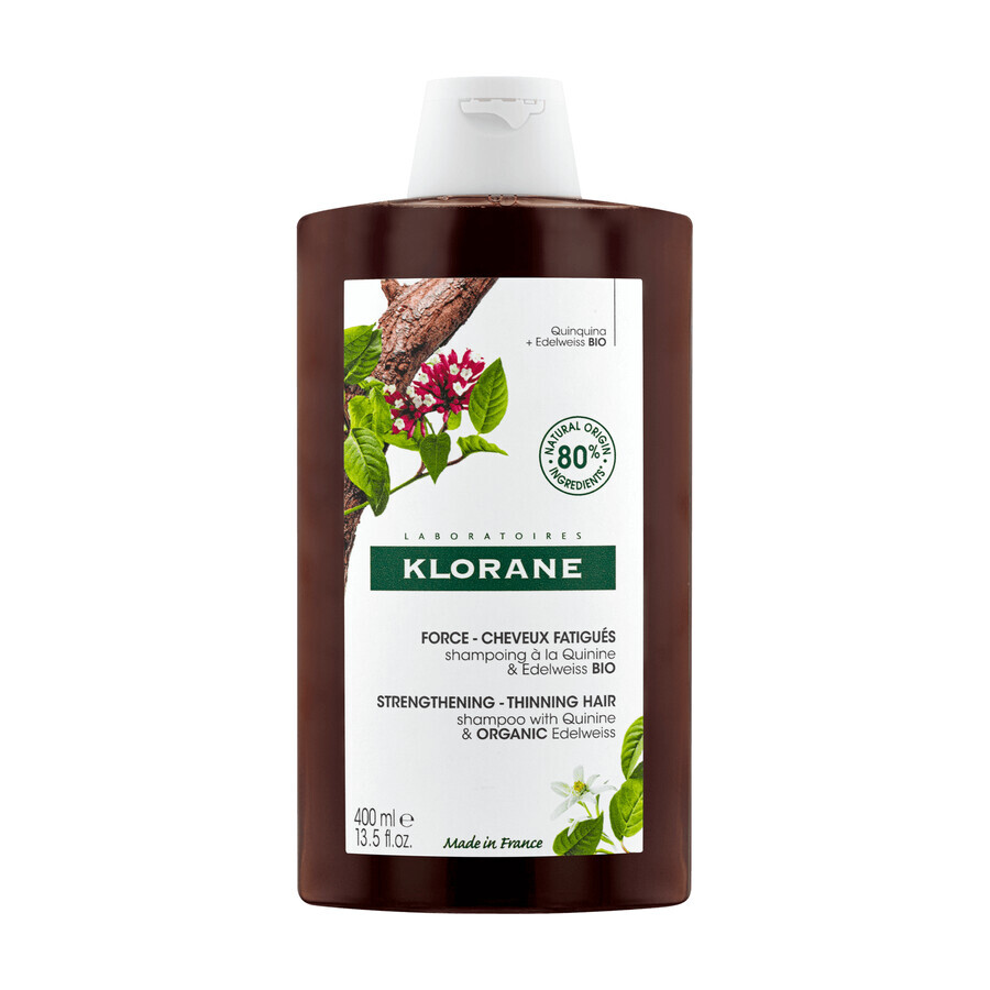 Kit Klorane, champú anticaída y falta de vitalidad, 400 ml + suero anticaída, 100 ml